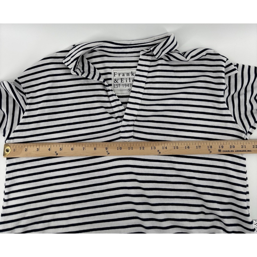 Frank & Eileen Patrick Stripe Popover Henley Sz S Navy Nautical Preppy Chic $168 - Picture 12 of 13